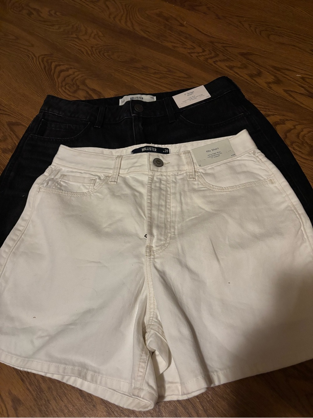 Hollister White and Black High-Rise Denim Shorts Duo - Picture 4 of 14